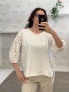 Diana T-Shirt cotone pizzo Lorena