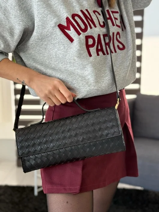 Borsa nappa intrecciata Sheila