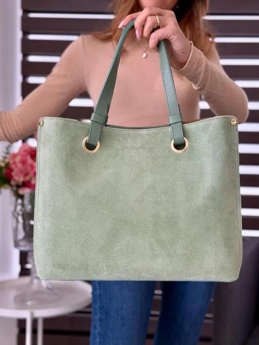 Borsa camoscio-nappa Amanda