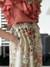 Diana Pantalone floreale beige