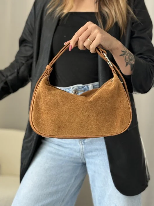 Borsa camoscio-nappa Fiorella