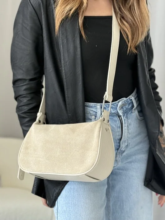 Borsa camoscio-nappa Fiorella