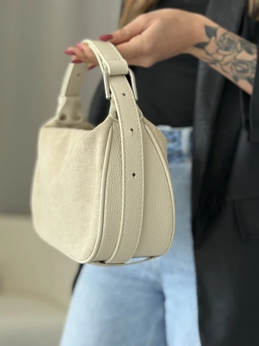 Borsa camoscio-nappa Fiorella