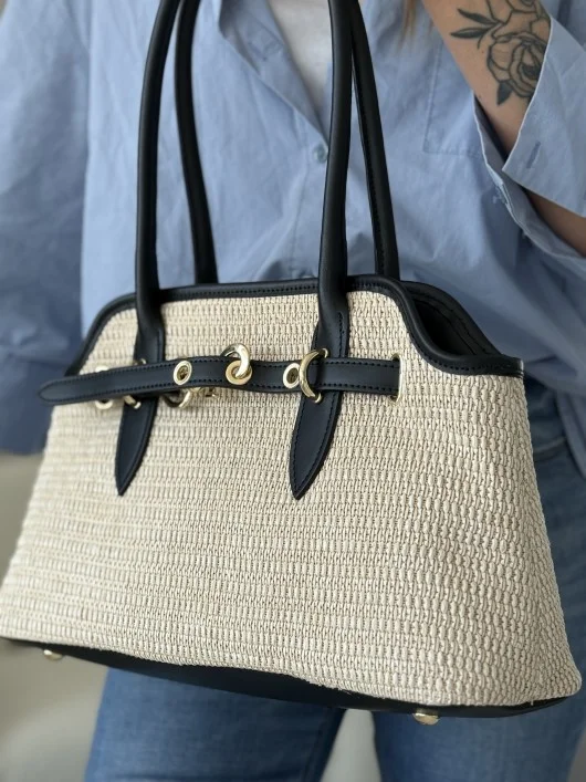 Borsa rafia-nappa Isa