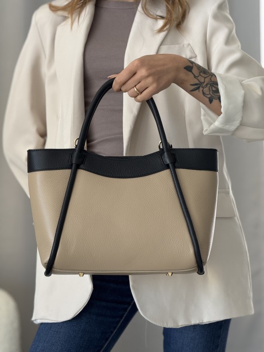 Borsa nappa bicolor Cinzia