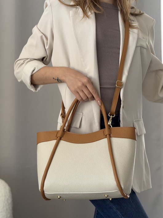 Borsa nappa bicolor Cinzia