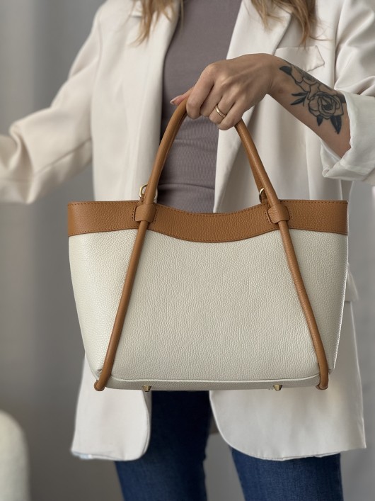 Borsa nappa bicolor Cinzia