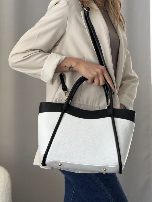 Borsa nappa bicolor Cinzia