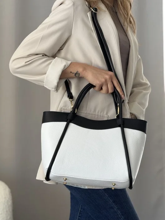 Borsa nappa bicolor Cinzia
