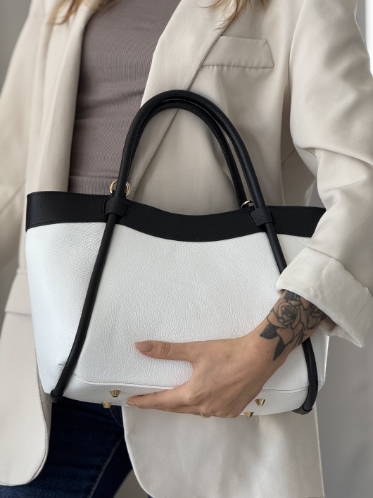 Borsa nappa bicolor Cinzia