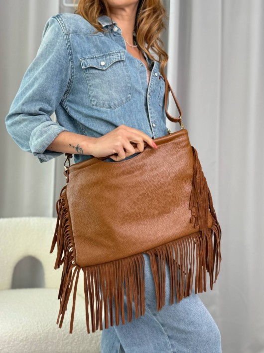 Borsa nappa Frange