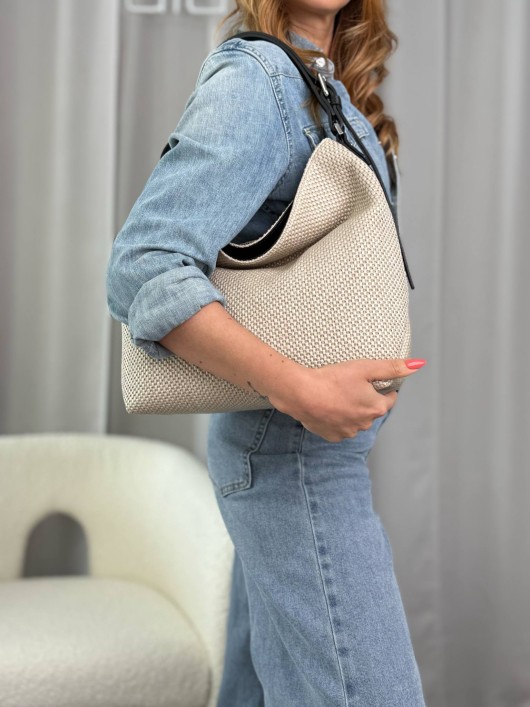 Borsa nappa-rafia Jill