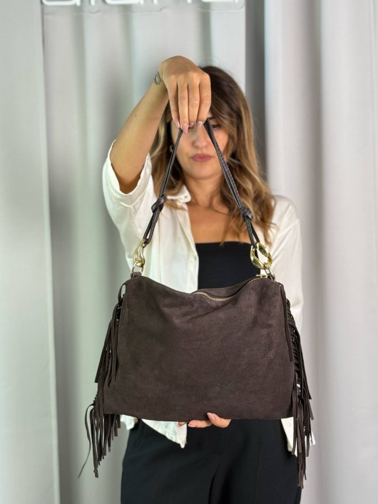 Borsa camoscio frange GIADA