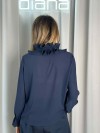 Club Voltaire Camicia Club Voltaire volant blu.