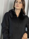 AMX Giacca con collo ecopelliccia