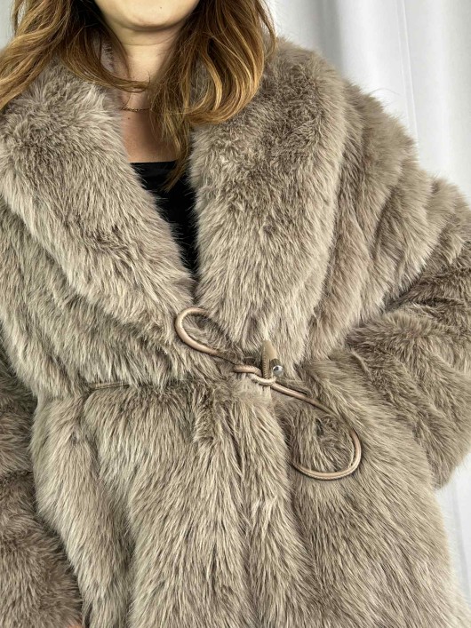 Ecopelliccia con cintura Susy Mix