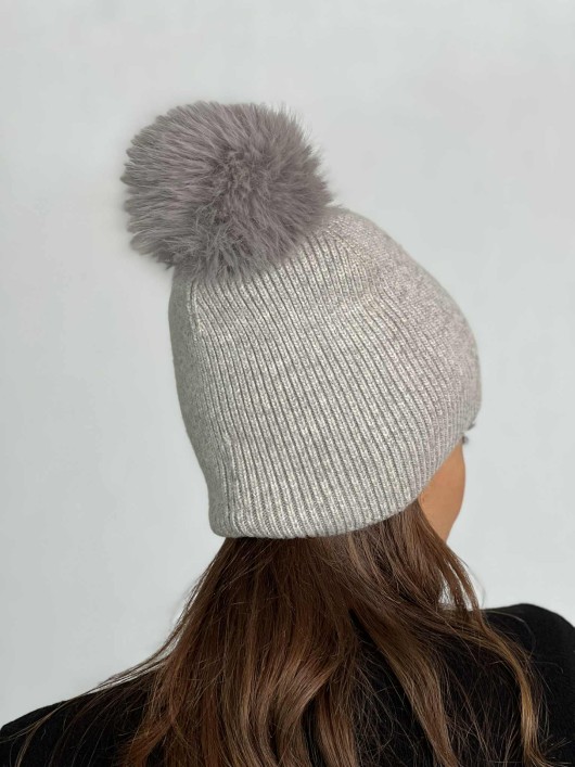 Cuffia con pon pon e strass